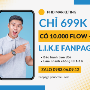 Fanpage New 10.000 like hỗ trợ setup, tăng review 5*